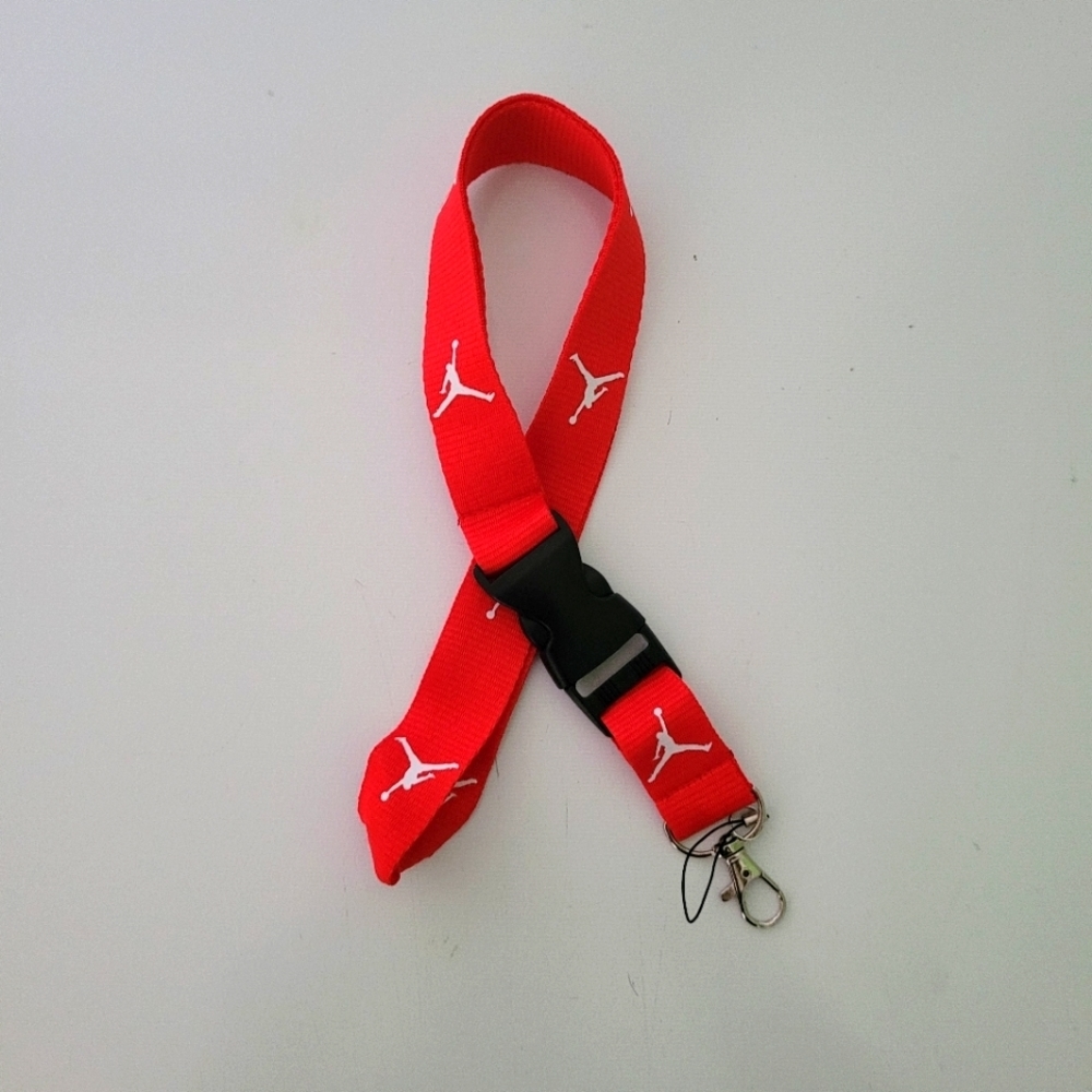 Jordan Red One Size Lanyard with Clip - Picture 2 of 6